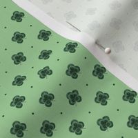 Lucky four leaf clover shamrock print on green (mini)