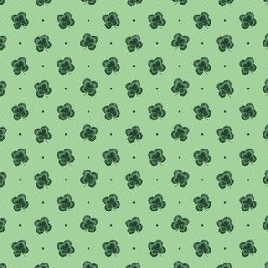 Lucky four leaf clover shamrock print on green (mini)
