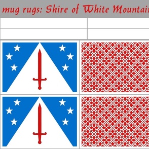 mug rugs: Shire of White Mountain (SCA)