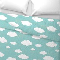Clouds Light Teal - Large
