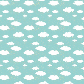 Clouds Light Teal - Small