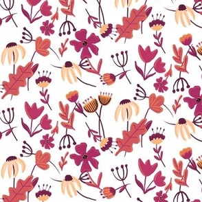 Folksy Floral in blazing red and orange