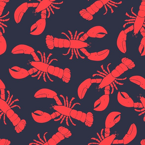 lobster toss on dark navy