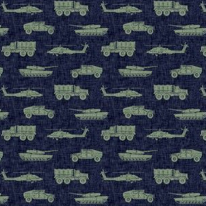 (extra small scale) military vehicles - army - green on navy - C21