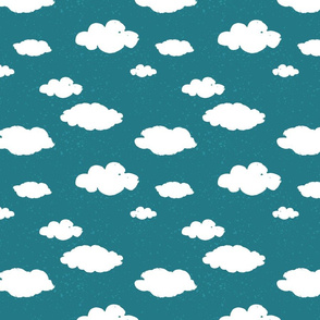 Clouds Teal - Medium