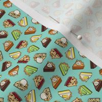 (extra small scale) All the pie -  thanksgiving day desserts - pie slice - aqua -C21