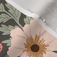 Helena Floral on warm gray - Large Scale
