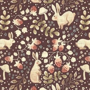 Strawberry Rabbits in Deep Brown