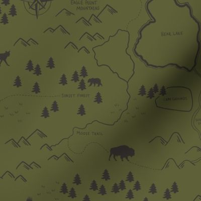 Green Woodland Forest Map Medium