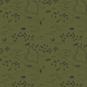 Green Woodland Forest Map Medium