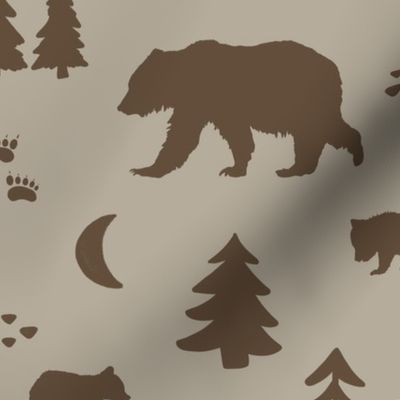 Brown Boho Woodland Bear Medium