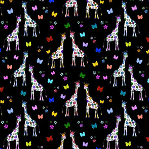 Rainbow Giraffe Friends - black, medium