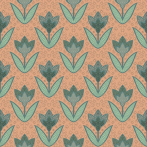 Tulip doodle - green - small