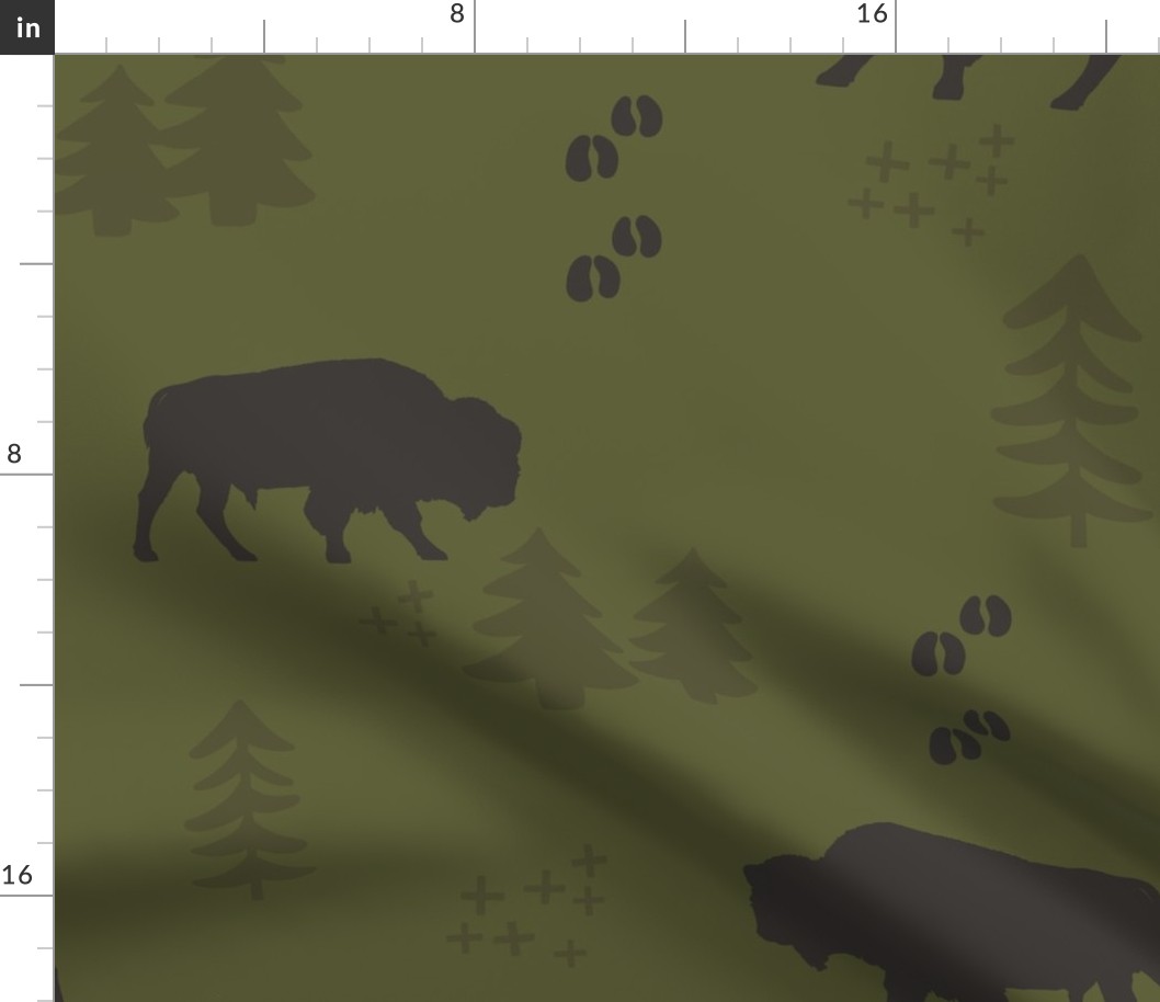 Forest Green Boho Buffalo Large