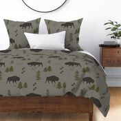 Gray Boho Buffalo Large