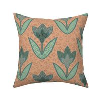 Tulip doodle - green - large