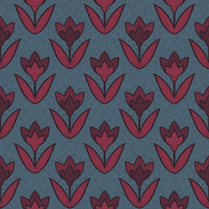 Tulip doodle - red - small