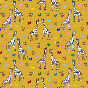 Rainbow Giraffe Friends - golden honey, medium