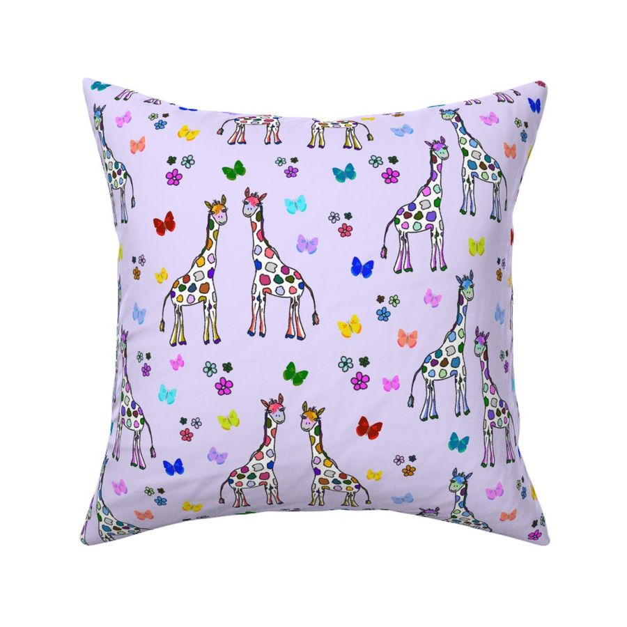 Rainbow Giraffe Friends - lilac purple, medium