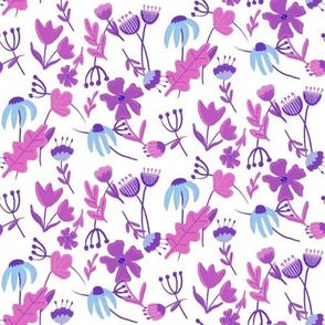 Folksy Floral in blue, pink, and  purple