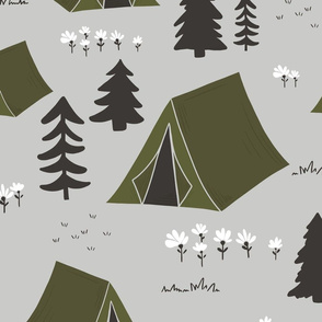 Forest Green Boho Camping Large