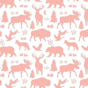 Pink Boho Wild Forest Animals Medium
