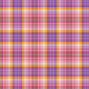 Muted Pink, Purple, and Gold Fine Line Plaid