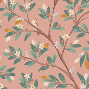 Goldfinch in Magnolias in Minty Blush