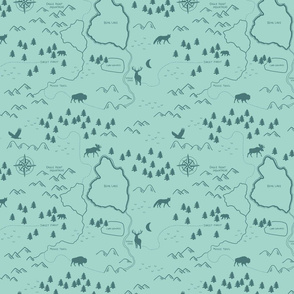 Aqua Blue Forest Map Medium