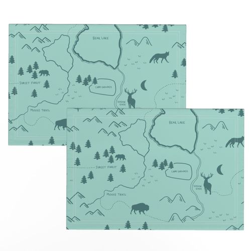 Aqua Blue Forest Map Large