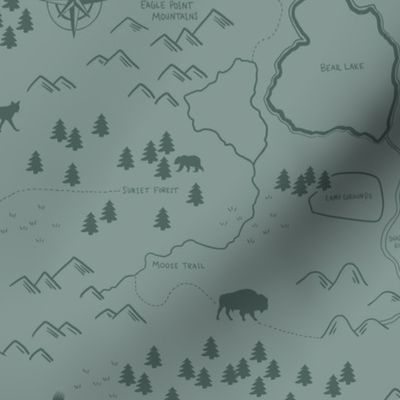 Steel Blue Forest Map Medium