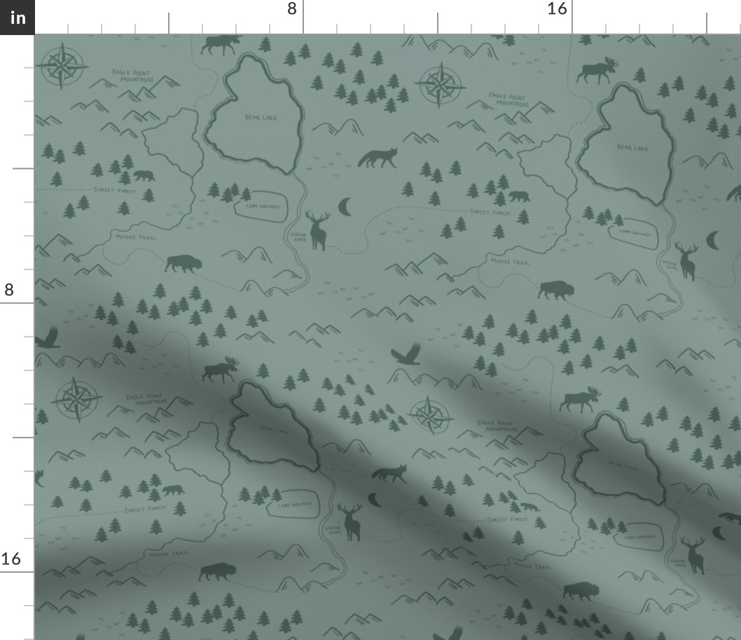 Steel Blue Forest Map Medium