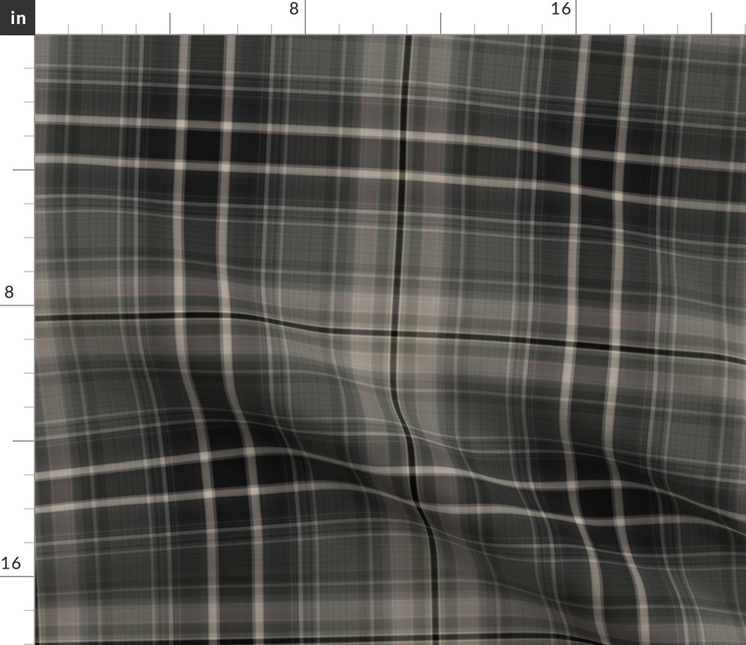 Grey and Black Large Scale Plaid