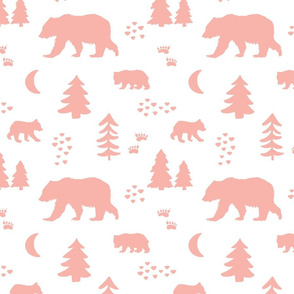 Pink and White Boho Bears Medium