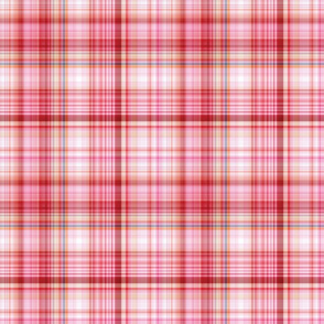 Red and White Fine Line Plaid