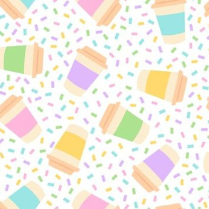 Pastel Coffee Cups with Confetti