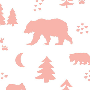 Pink and White Boho Bears Large