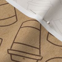 Dark Coffee Outlines on Kraft Paper