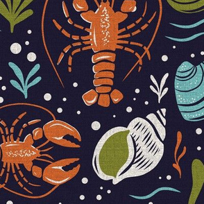 Rock Lobster - Nautical Blue Large Scale