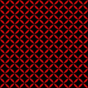 Mid century modern geometric shapes red black