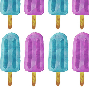 Blue & Purple Ice Pop Summer Frozen Treats Pattern