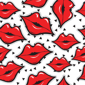 Glam Pop Kissing Red Lipstick Lips