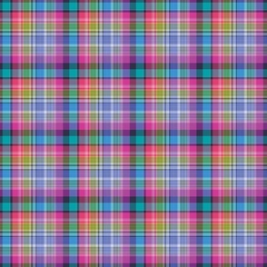 Bright Blue, Pink, Teal, & Green Plaid