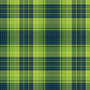 Navy Blue and Neon Green Plaid