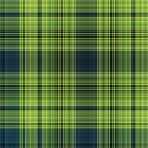Extra Large Navy and Neon Green Plaid