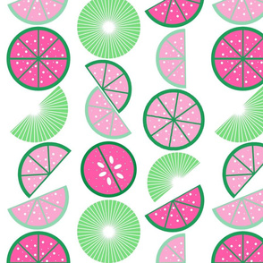 Large Pink & Green Citrus Splash