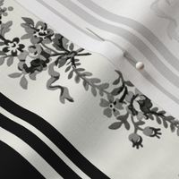 Belevedere Floral Stripe ~ Custom Black and Off White