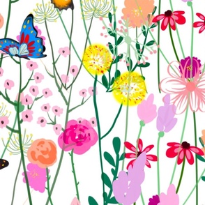 Spring flowers,blossom ,wild flowers pattern
