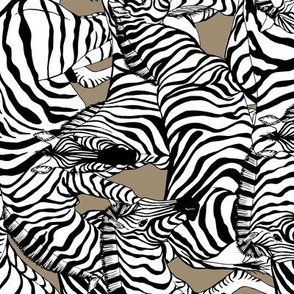 Zebra Teamwork on Mushroom beige brown - ROTATED