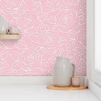 Rose Cutout Pattern - Rose Quartz and White